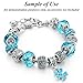 RUBYCA 5pcs White Silver Plated Heart Lobster European Snake Chain Bracelets fit Charm Beads 8.3