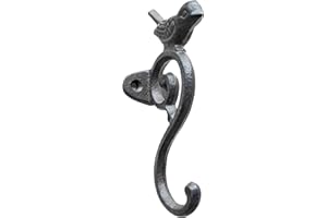LOLIPPYY Vintage Cast Iron Bird Wall Hook, Rustic Black Wall Mounted Coat and Key Hanger, Decorative Antique