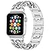 VOMA Bling Bands Compatible For Apple Watch Band 42mm 44mm iWatch Series 5/4/3/2/1, Diamond Rhinestone Stainless Steel Metal Jewelry Bracelet Bangle Wristband Strap(Chain Silver 42mm 44mm)