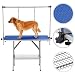 Yaheetech Pet Grooming Table for Large Dogs Adjustable Height - Portable Trimming Table Drying Table w/Arm/Noose/Mesh Tray Maximum Capacity Up to 331Lb Blue 47in x 24in primary