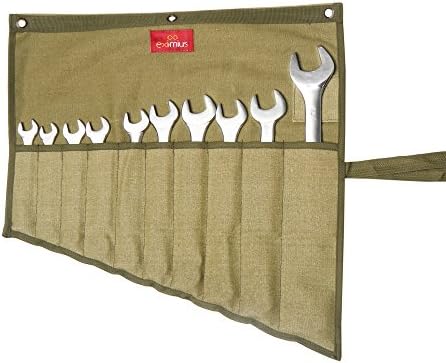 Eximius Ex 0104 Wrench/Tool Roll 10 Pockets of 100% Dyed and sand Washed Olive Drab 15 Oz Cotton Canvas
