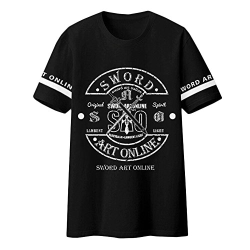 Rain's Pan Anime Sword Art Online Kirito&Asuna Cosplay Costume Cotton T-Shirts Men