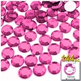 The Crafts Outlet 144-Piece Flat Back Round Rhinestones, 10mm, Hot Pink/Rose
