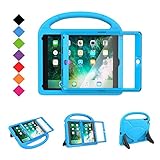 BMOUO Kids Case for New iPad 9.7 2018/2017 - Built-in Screen Protector Shockproof Light weight Handle Convertible Stand Case Cover for Apple iPad 9.7 Inch 2018 (6th Generation) / 2017 (5th Gen) - Blue