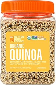 BetterBody Foods Organic Quinoa, Vegan, Complete Plant Protein, Gluten Free, Low Glycemic Rice Replacement, 24