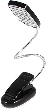 sourcing map brazo flexible con gancho usb 28 led luz portatil lectura lampara de escritorio negro