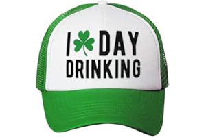 SPEEDY PROS Trucker Hat I Love Drinking Shamrock St Patrick's Patty Irish Polyester Snapback Baseball Cap for Men & Women Kelly Green 1 Size