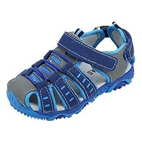 Sunbona Kids Baby Boys Girls Closed Toe Beach Sandals Anti-Slip Summer Toddler Sport Sneaker Shoes (US:9.5, Blue)