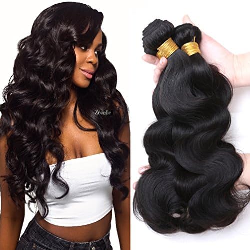 Julissa 100% Unprocessed Peruvian Virgin Hair 8A Grade Body Wave Remy Human Hair Weave Hair Extensions 4 Bundles Deals Natural Black Hair Can be Dye(16 18 20 Inch) 100g/pcs,total 400g