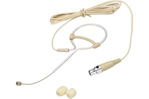 MECCANIXITY Ear Hook Headset Microphone, Single Over Ear Set Hanging Omnidirectional Wired Audio Condenser Microphone Headset