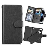 iPhone 6 plus/6S Plus 2 in 1 Wallet Case，Hynice Folio Flip PU Leather Case Magnetic Detachable Slim Back Cover Card Holder Slot Wrist Strap Wallet for iPhone 6 plus/6S Plus 5.5