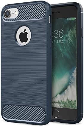 IGEEKSTYLE iPhone 8 Case & iphone 7 case, IGEEKSTYLE Carbon Fiber drawing process anti-skid Case with Resilien Shockproof for iPhone8 & iphone7 - Navy blue