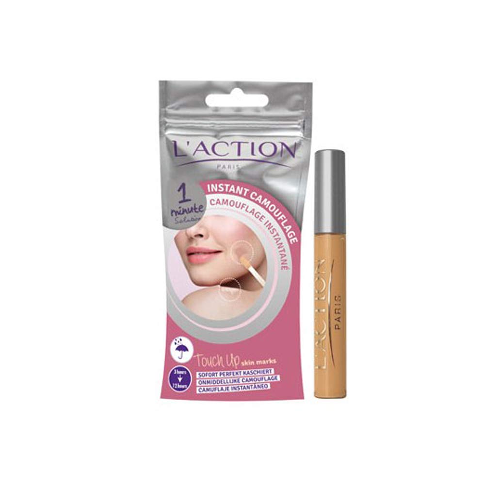 L'Action Paris Instant Camouflage, Conceals Dark Marks and Blemishes, Instant Touch Up, Hides the Appearances of Birthmarks and Scars, Buildable Coverage, Ivory Beige 10g