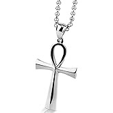 Akascord Cross Necklace for Men, Cross Pendant Necklace Stainless Steel Chains Sterling Silver Necklace Men's Cross Chain Jewelry Link Chain for Boys Fast and Furious