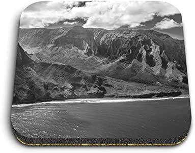 Destination 35676 - Imanes cuadrados de MDF - BW - Isla Hawaii Mar