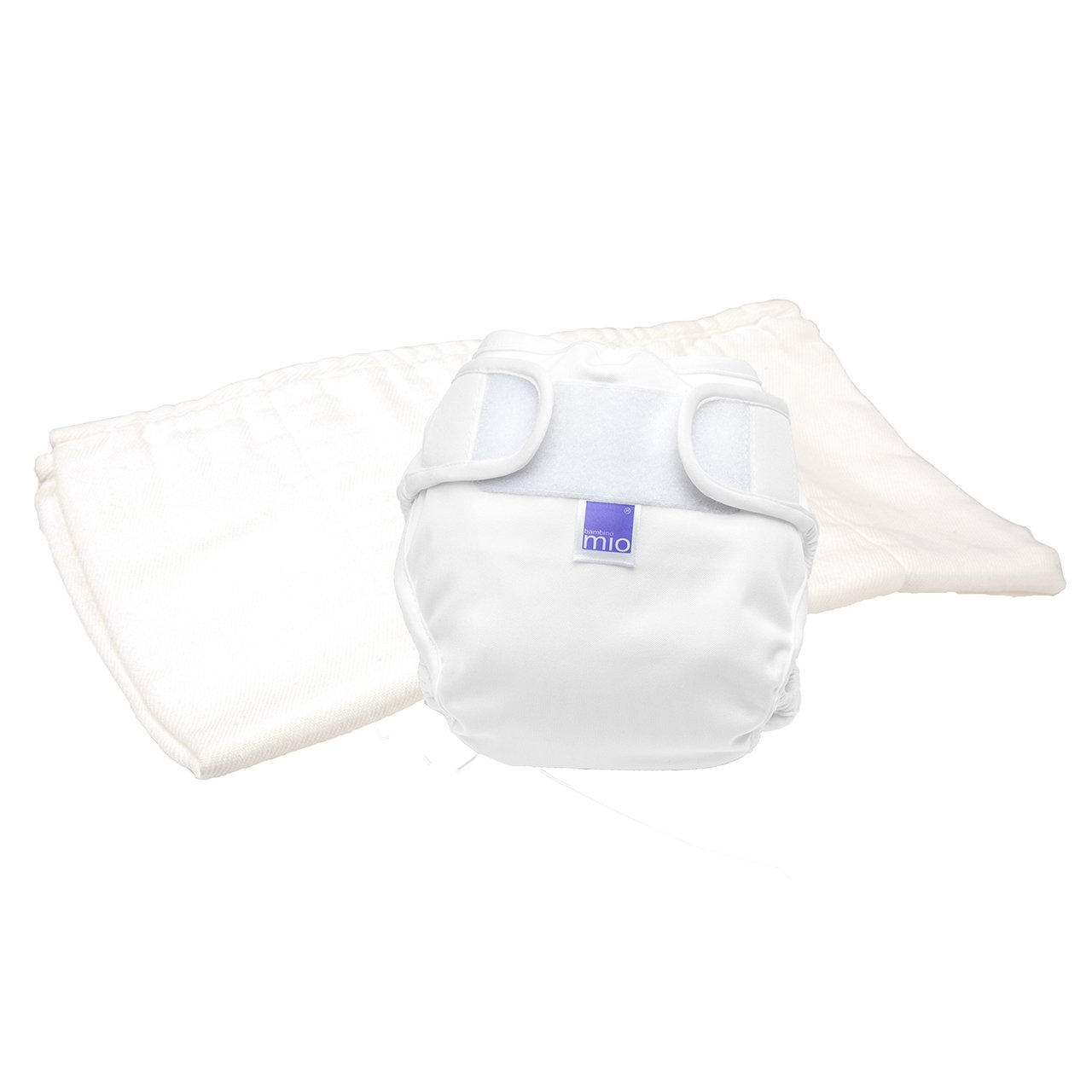 Bambino Mio, Mioduo Two-Piece Reusable Eco Chemical Free Nappy, White, Size 1 (<9Kgs)