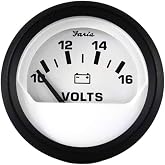 FARIA BEEDE 12911 Euro Voltmeter (10-16 VDC) - 2, White , Beige