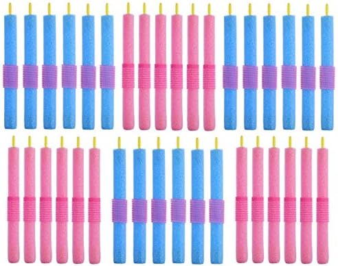 36 Pretty Hair Rollers, Sponge sleep hair curlers Soft Bendy Twist rollers set (3 x Packs of 12)