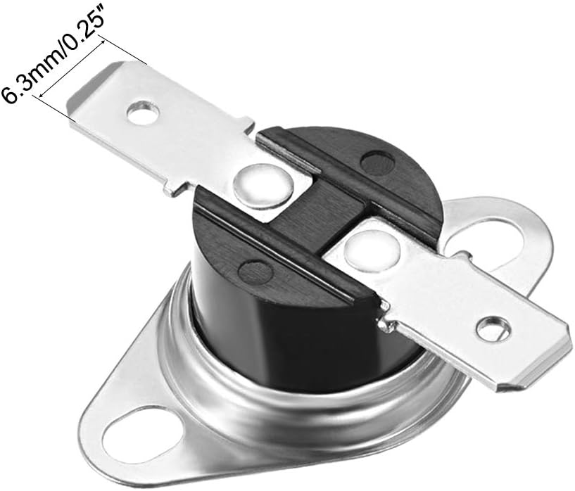 sourcing map KSD301 Thermostat 110°C/230°F 10A Normally Closed N.C Adjust Snap Disc Temperature Switch for Microwave,Oven,Coffee Makers 5pcs,Bakelite Material - Image 4
