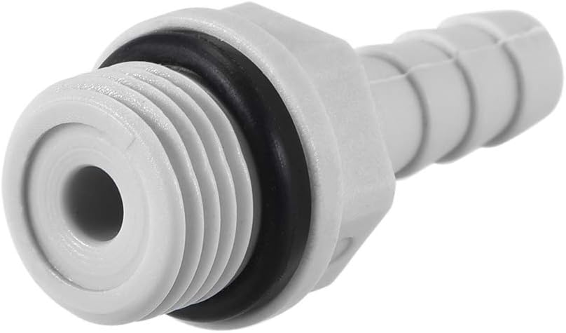 sourcing map PVC Barb Hose Fitting Connector Adapter 6mm or 15/64" Barbed x G1/4 Male Pipe 5pcs, Grey, 15/64" x G1/4 - Image 4