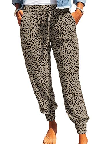 khaki leopard joggers