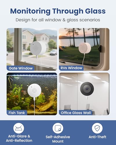AKINGUAR 2K 3MP Window Camera, 3MP Indoor WiFi Surveillance Camera 2.4GHz, Color Night Vision, People/Vehicle Detection, Two-Way Audio, 24/7 Recording, Easy Installation
