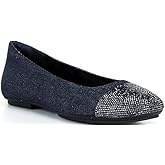 FitFlop Delicato Crystal Cap-Toe Denim Ballet Flats