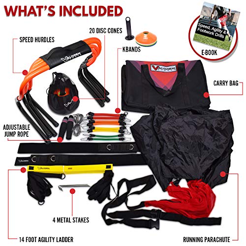Speed & Agility Training Equipment Set Includes 4 Agility Hurdles, 20