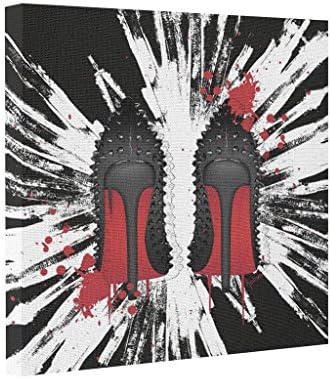 Yolana Red Bottoms Stilettos shoes heels spatters drips Canvas Picture Frames Spatters Wrapped Canvas