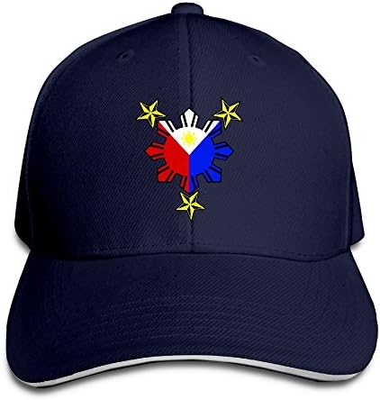 RSUD WESR Filipino Philippine National Flags 100% Cotton Hat Men Women Adjustable Baseball Cap Hat