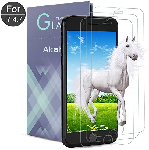 iPhone 6 6s 7 Screen Protector,Akaho Tempered Glass 3D Touch Compatible,9H Hardness,Bubble Free ( 3Pack )