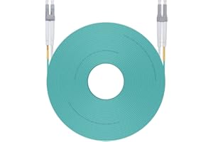 H!FIBER.COM 30M OM3 LC to LC Fiber Patch Cable, 10Gb Multi-Mode Jumper Duplex LC-LC UPC 50/125um, LSZH, Fiber Optic Cord for 10G/1G MMF SFP Transceiver, Networks and More, 30-Meter(98ft), Green