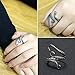 NYKKOLA Vintage Adjustable Octopus Mens Womens Polished Stainless Steel Tentacle Ring Retro Gothic Punk Style Jewelry Silver Black