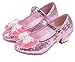 YING LAN Girl's Princess Cosplay Performance Shoes Sequins Wedding Party Dress Shoes Low Heeled Mary Jane