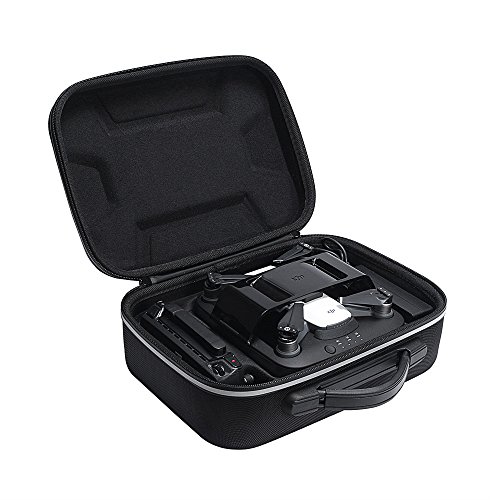 Esimen 2018 Design Hard Case for DJI Spark Portable Charging Station,Remote Controller,Charging Adapter Carry Bag Protective Box (Black+Silver)