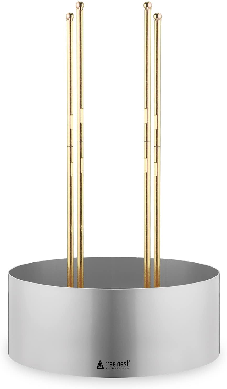 Tree Stands - Tree Nest Christmas Tree Stand for 11.5ft Live Trees Christmas Base Holder fits Big Real Tree Stable for Xmas Tree Easy (Silver)