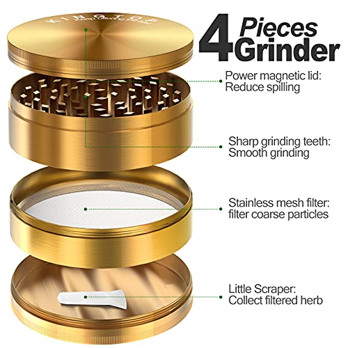 Home Kitchen Kingtop Herb Spice Grinder Large 3 0 Inch Rose Gold Avenueeventgroup Com