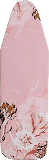 Sherwood Ironing Board Cover 124x38cm 100% Cotton Pink Flowers Thick Felt