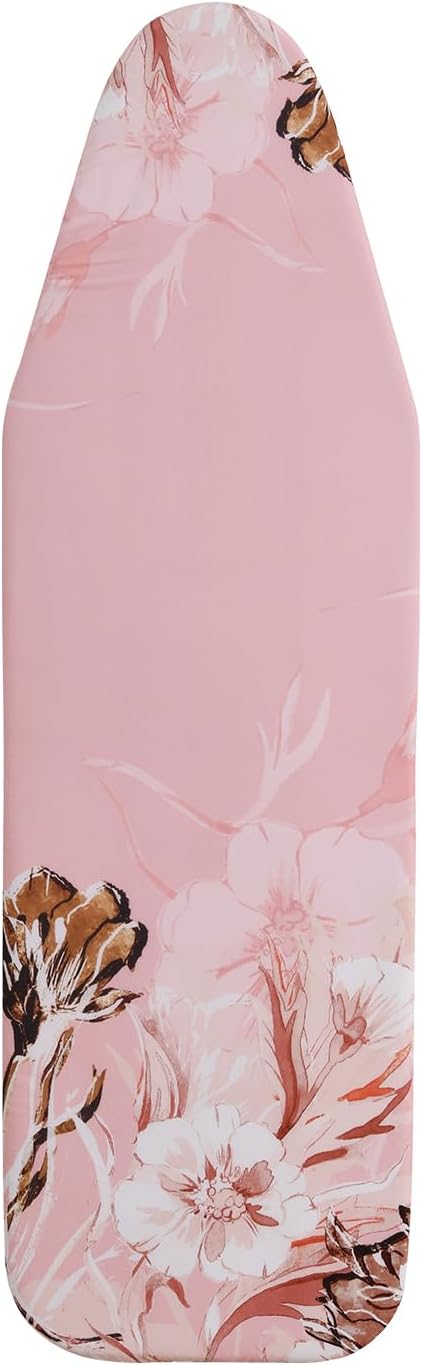 Sherwood Ironing Board Cover 124x38cm 100% Cotton Pink Flowers Thick Felt