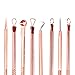 Blackhead Remover Kit,Comedone Extractor Tool,Anti-microbial Double-side,Treatment for Blemish, Whitehead Popping, Zit Removing for Risk Free Nose,Rose Gold, 4 PCS