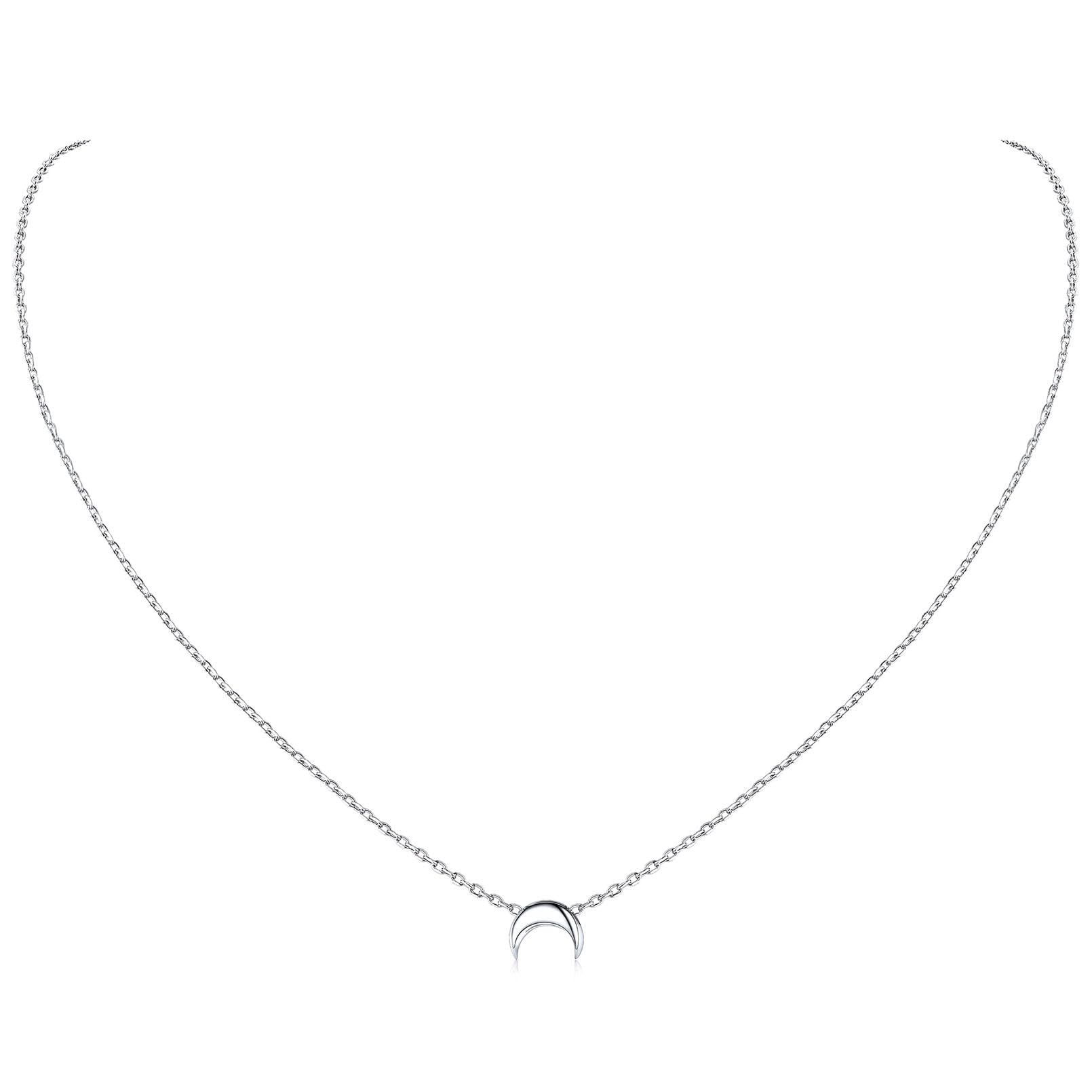 ChicSilver Necklaces for Women Sterling Silver Crescent Moon Pendant Necklace Solid 925 Silver Jewellery for Grandma Mom โ image 1