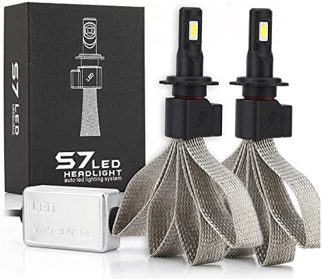 Atuo Car LED Headlight Bulb,S7 Focus Light Spotlight Beam Headlamp Convertion Kit 60W 6400LM 6000K-Pure White COB LED Chips All-In-One IP68 Waterproof(Pack of 2) (H11/H8/H9)