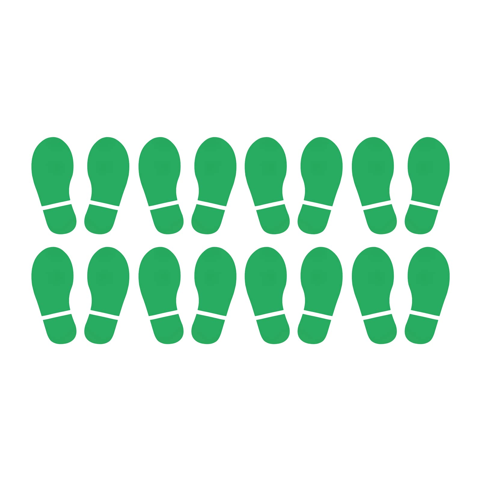 PATIKIL 6x2.5" Footprint Sticker, 8 Pairs PVC Shoes Floor Decal Sign for Class Decor Stair Guide, Green โ image 1