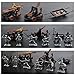 Quande Military Soldier Catapult Toys Mini Middle Ages Soldier Weapon Medieval Knights Warriors Soldiers Cavalries and Horses Figures Model