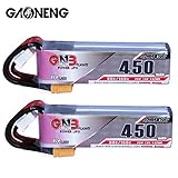 GaoNeng GNB 2S LiPo Battery 450mAh HV 7.6V 80C XT30 Connector， 2Packs 2S LiPo Battery for FPV 2S Whoops Mini Aircraft Tiny Hawk Drones