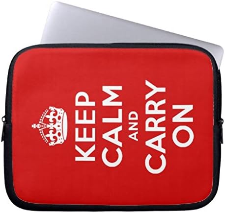 Christmas Gifts for Men 15-15.4 Inch Laptop Case for Women Keep Calm and Carry On Electronics Computer Sleeve Cover Soft Water Resistance Neoprene Laptop Sleeve for Macbook Air