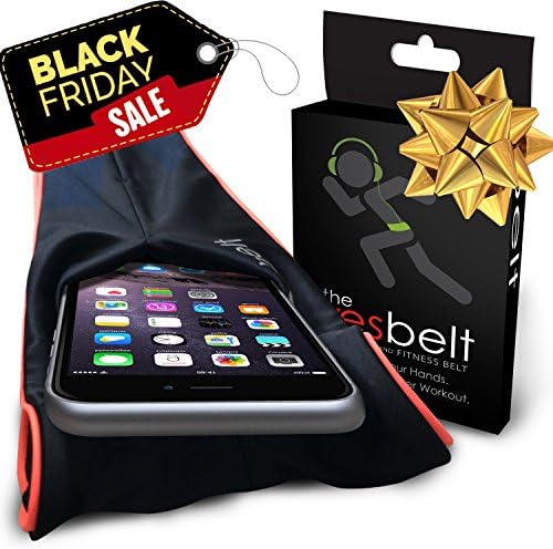 YesBelt PREMIUM with ZIPPER Pocket - Running Belt Better than Cell Phone Sports Armband - fits iPhone 6 Plus - Waist Fanny Pack 'n Travel Money Belt - Stylish fitness flip band 4 Workout - Coral M