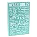 Barnyard Designs Wooden Summer Beach House Box Sign, Motivational Desk Decorations for Women Office, Bathroom Shelf Decor, Inspirational Desk Decor, 8x12 (Beach Rules)