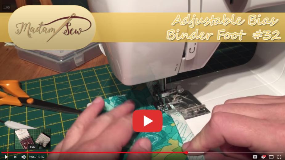 Adjustable Bias Binder Foot (32) Tutorial for Madamsew's Ultimate