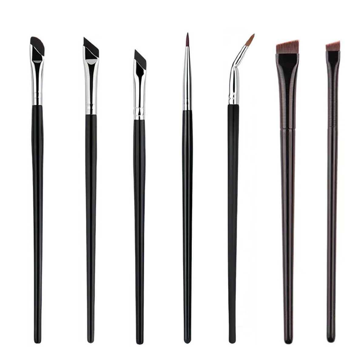 Hsthe Sea 7-pack fine angled eyeliner brush sickle eyeliner brush precise concealer brush eyebrow brush makeup brush set super flat fine eyeshadow brush eyeliner brush beauty tool